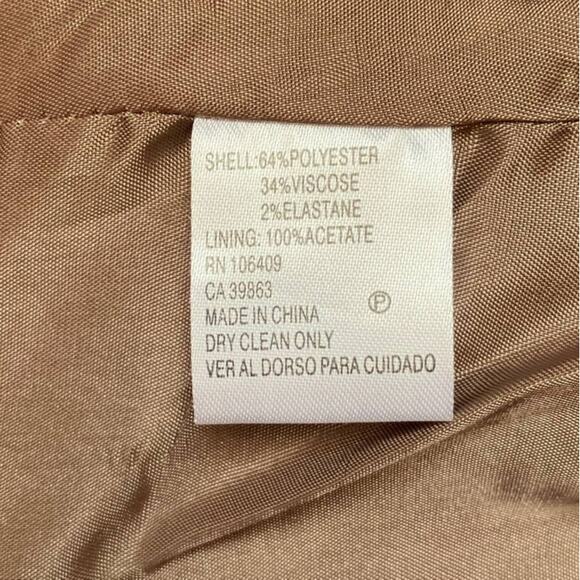 Antonio Melani Women's Tan 2-Button Front Long Sleeve Career Chic Blazer SZ 14 - Picture 8 of 8